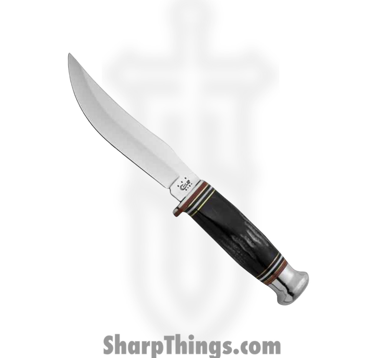 Case Cutlery - CA17915 - Hunter - Fixed Blade Knife - Tru-Sharp Surgical Stainless Steel Mirror Polished Skinner - Buffalo Horn with Fiber Spacers - Black