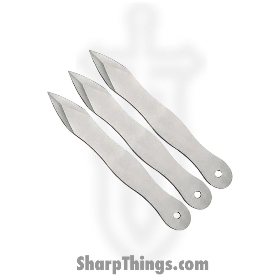 Rite Edge - CN21116103 - 3 Piece Throwing Knife Set - Fixed Blade Knife - Stainless Steel Satin - Skeletonized - Gray