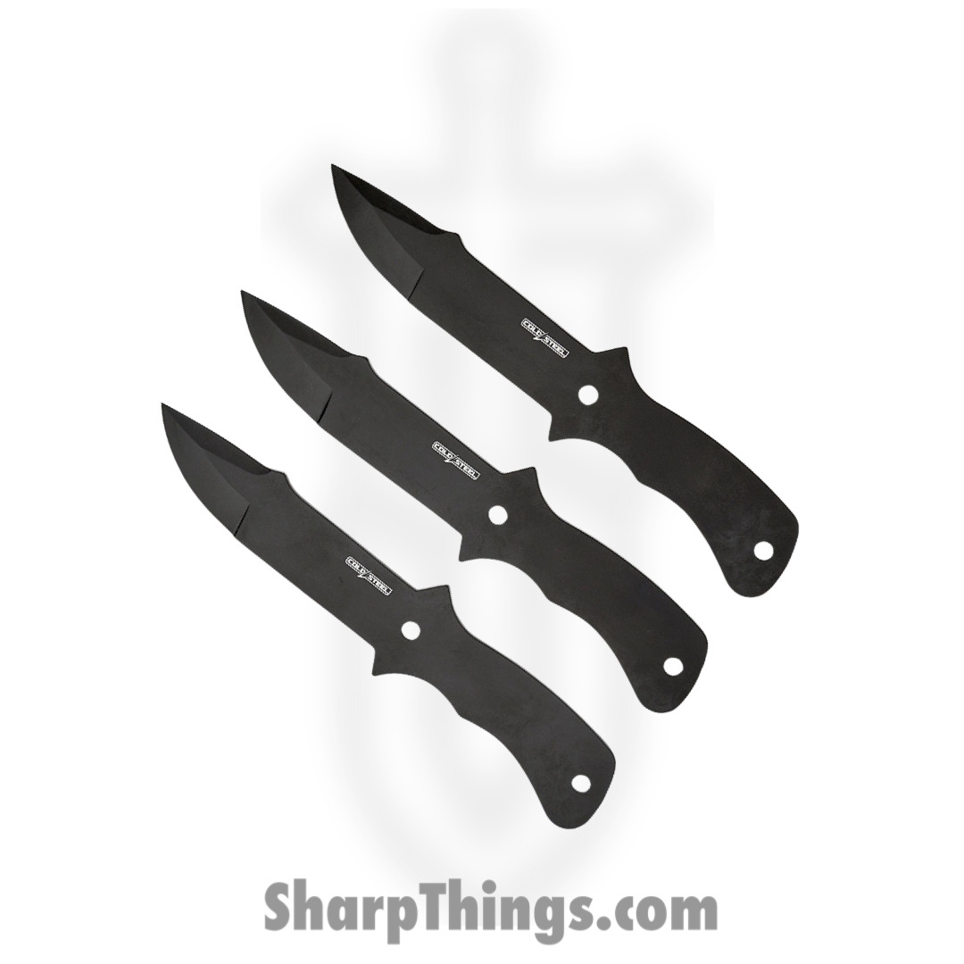 Cold Steel - CSTH80KVC3PK - 3 Piece Throwing Knife Set - Fixed Blade Knife - 420 Stainless Black Oxide Drop Point - Cord Wrapped - Black