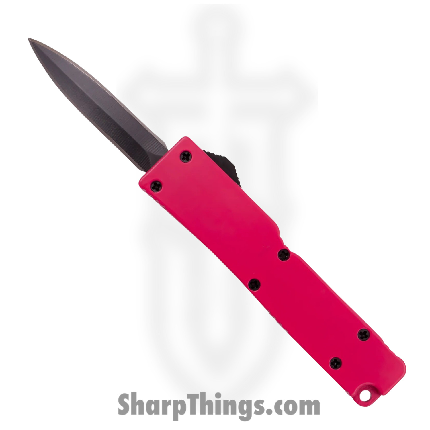 VOC - DT5S-DB-PK - 5 inch Firecracker A1 - OTF Auto - 440 Stainless Steel Black Dagger - Steel - Hot Pink