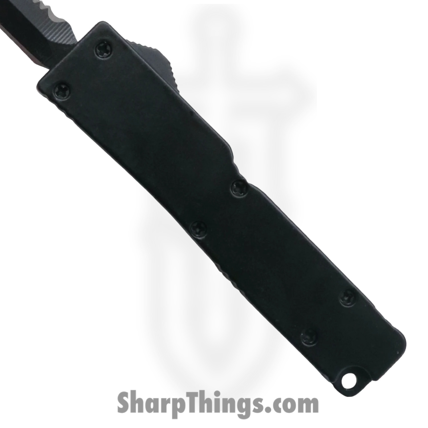 VOC - DT5S-DBS-BK - 5 inch Half Serrated Firecracker A1 - OTF Auto - 440 Stainless Steel Black Dagger - Steel - Black - Image 4