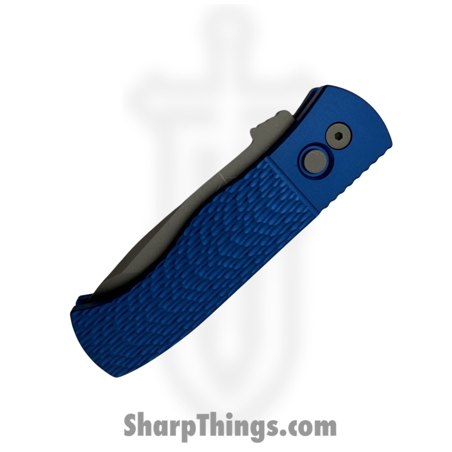 ProTech - E7T05-Blue - Original Emerson CQC7 - Automatic Knife - 154CM Blasted Tanto - 6061-T6 Aluminum - Blue Jigged Textured - Image 3