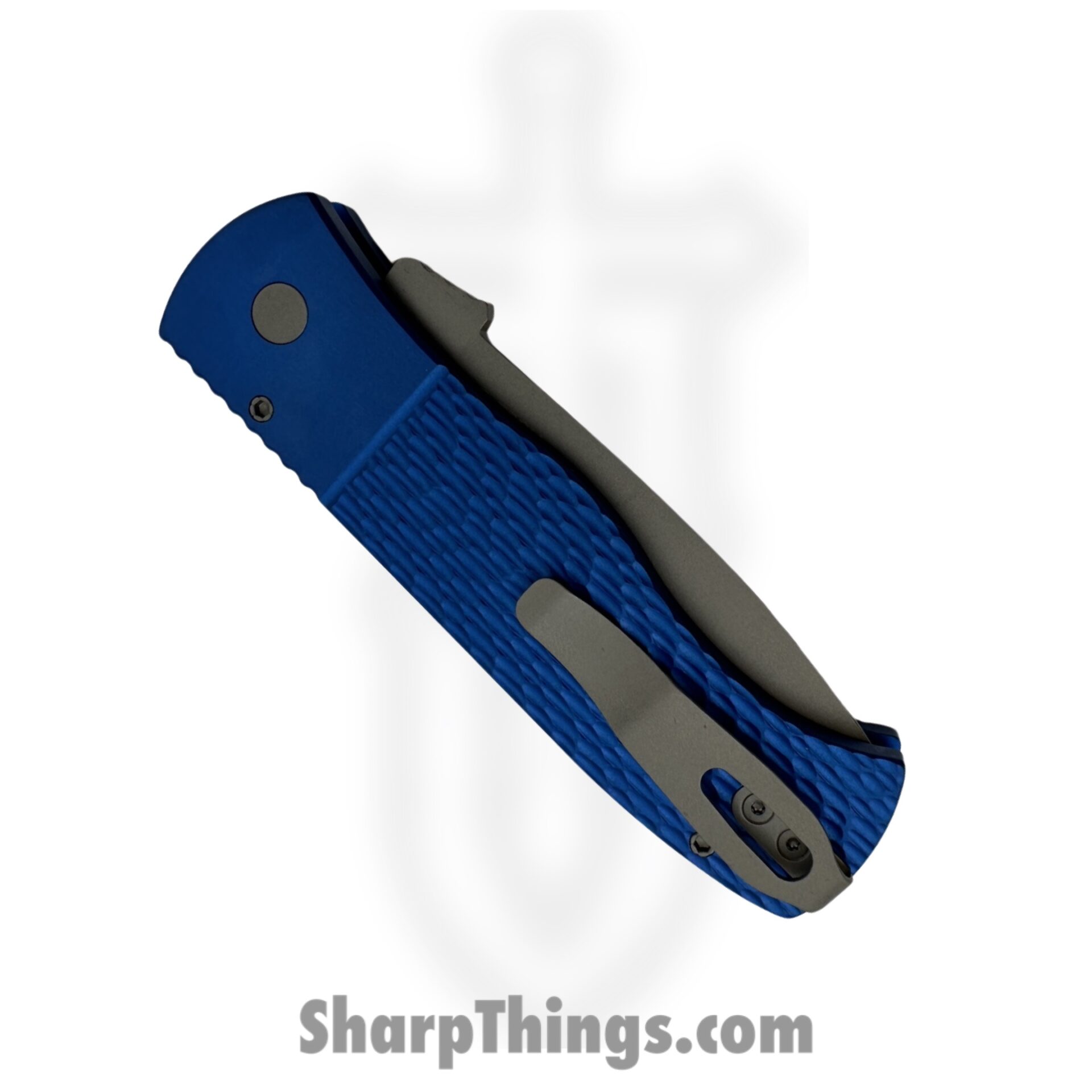 ProTech - E7T05-Blue - Original Emerson CQC7 - Automatic Knife - 154CM Blasted Tanto - 6061-T6 Aluminum - Blue Jigged Textured - Image 4