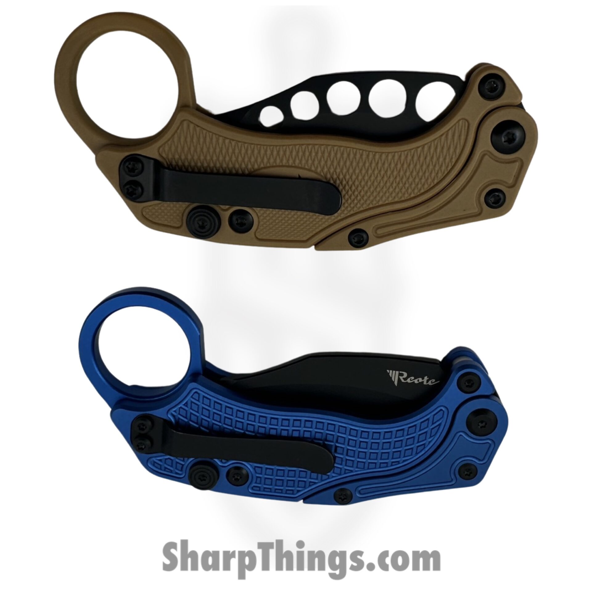 Reate Knives - EXOKPVBL - EXO-K - Gravity Karambit 2pc Set - Folding Knife - PVD N690 - Blue - Image 3