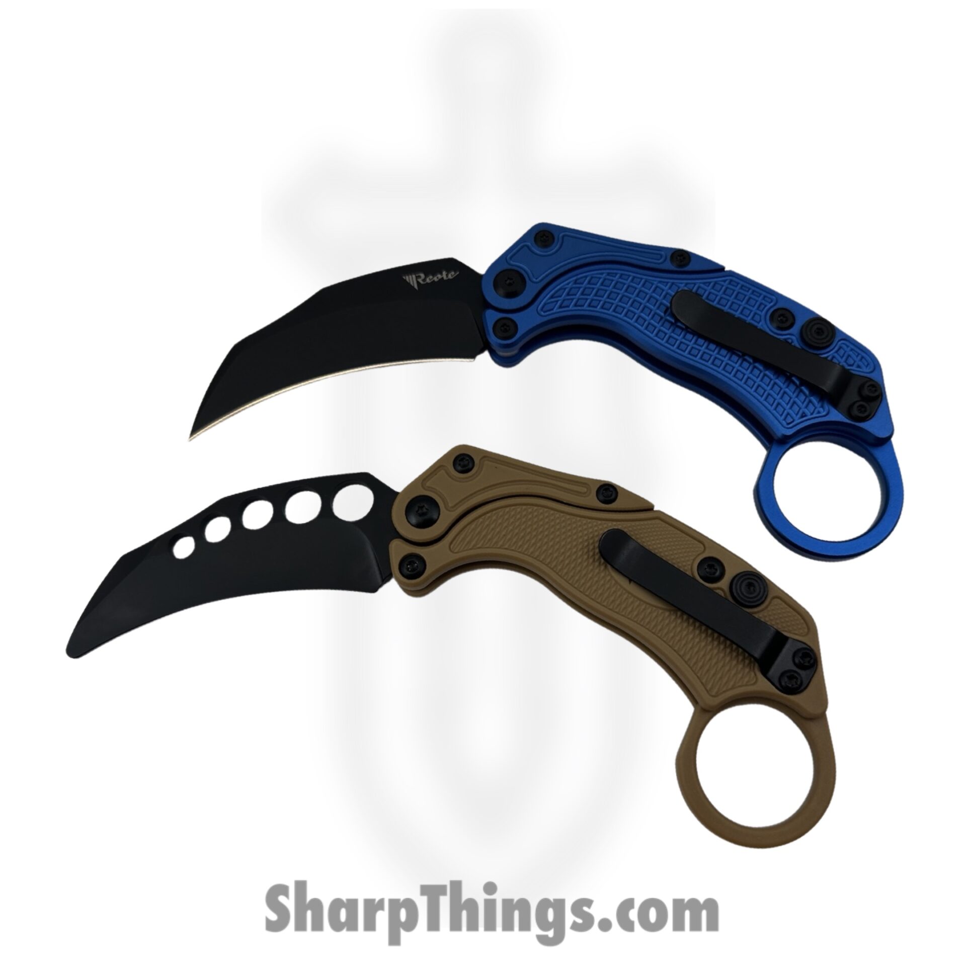 Reate Knives - EXOKPVBL - EXO-K - Gravity Karambit 2pc Set - Folding Knife - PVD N690 - Blue - Image 4