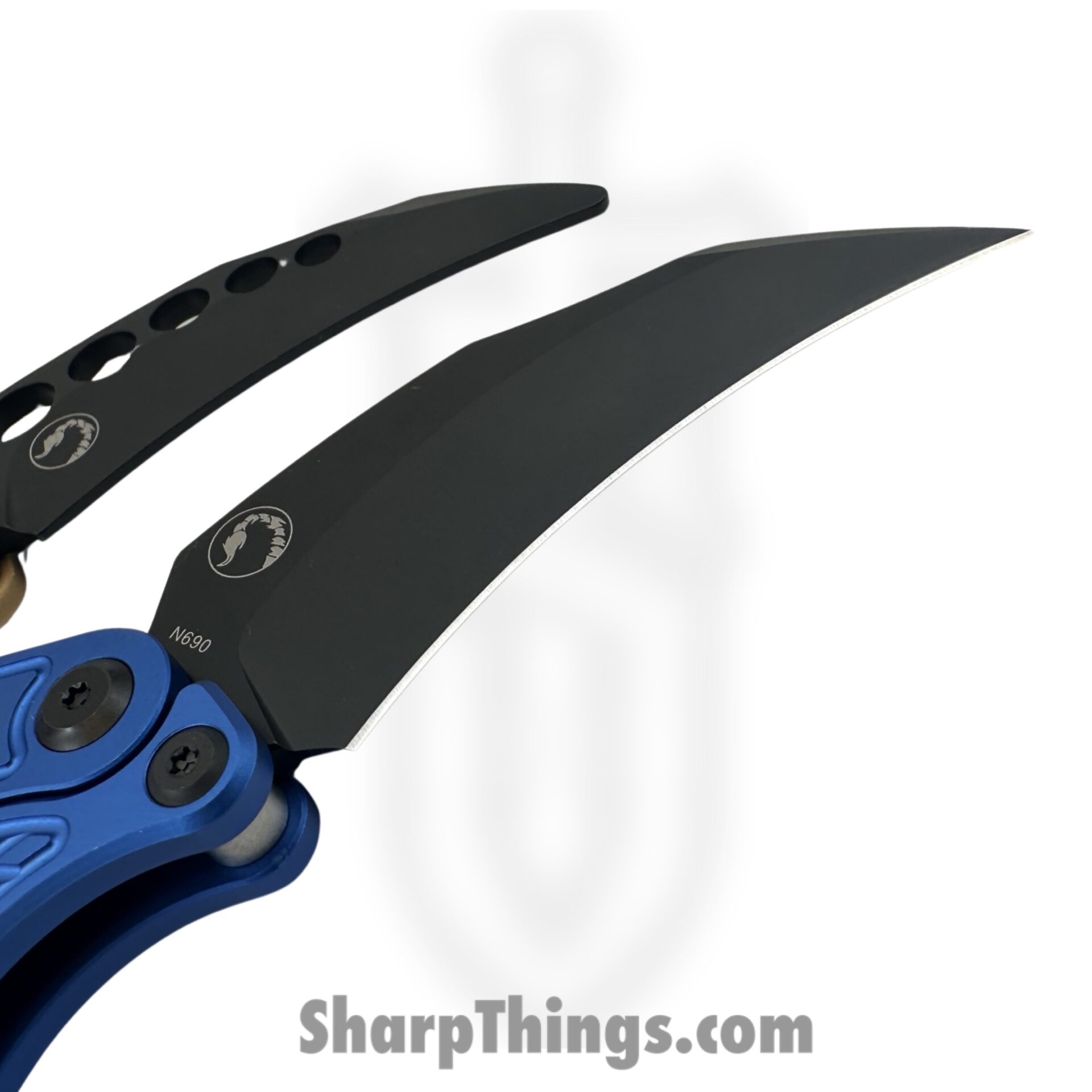 Reate Knives - EXOKPVBL - EXO-K - Gravity Karambit 2pc Set - Folding Knife - PVD N690 - Blue - Image 2