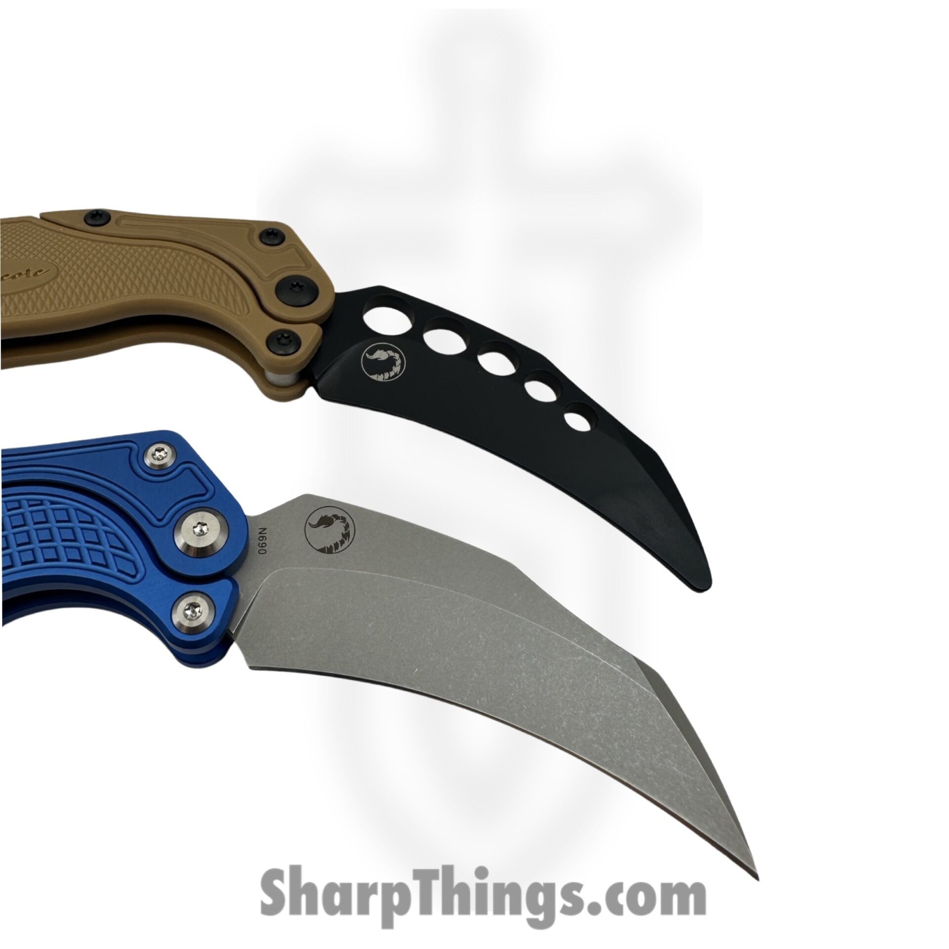 Reate Knives - EXOKSWBL - EXO-K - Gravity Karambit 2pc Set - Folding Knife - Stonewash N690 - Blue - Image 3