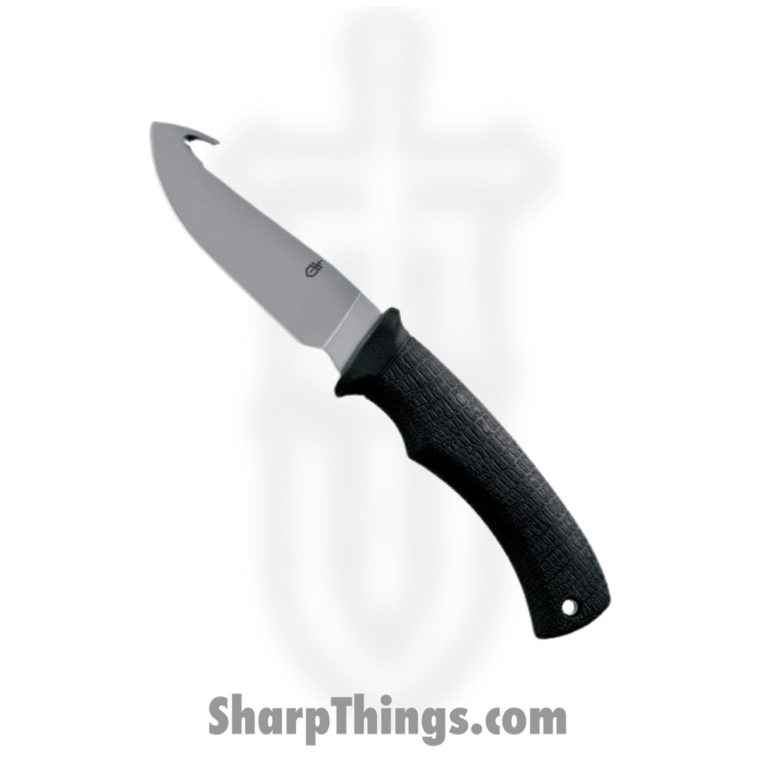 Gerber - G6906 - Gator Gut Hook - Fixed Blade Knife - 420 Stainless Bead Blast Drop Point - GFN - Black