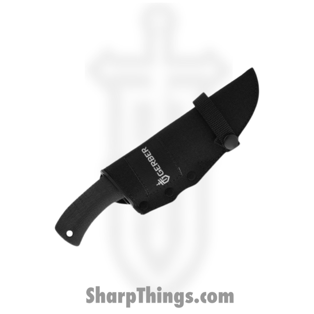 Gerber - G6906 - Gator Gut Hook - Fixed Blade Knife - 420 Stainless Bead Blast Drop Point - GFN - Black - Image 2