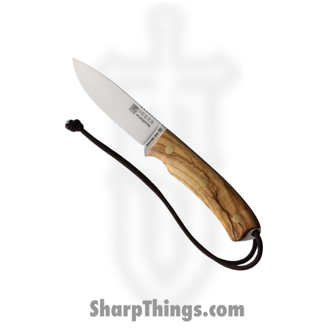 Joker - JKRCO120 - Bushcrafter - Fixed Blade Knife - Bohler N695 Satin Drop Point - Olive Wood - Brown