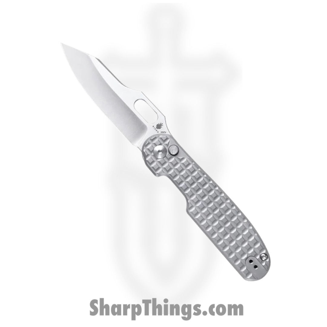 Kizer Cutlery - KI4562A4 - Cormorant - Folding Knife - CPM-20CV Satin Clip Point - Titanium - Gray