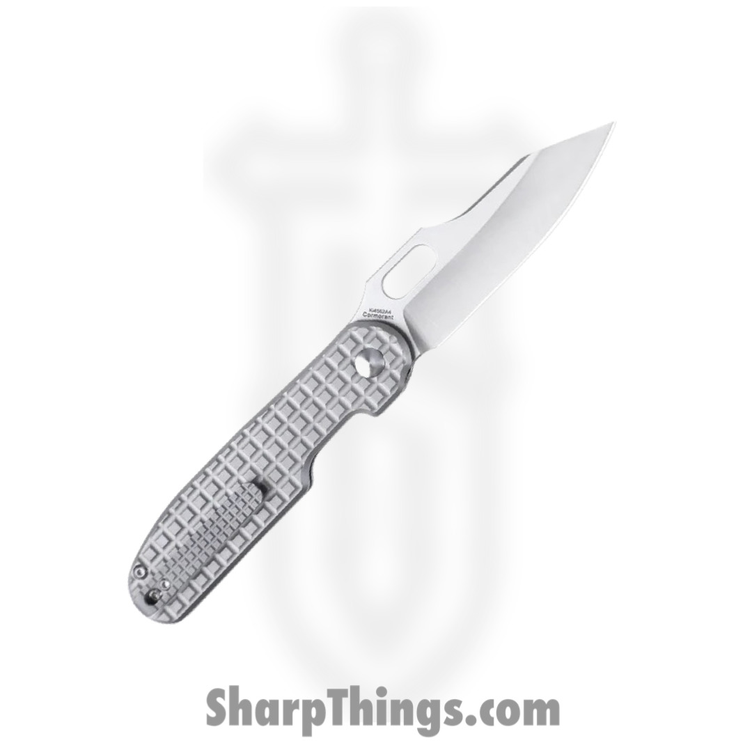 Kizer Cutlery - KI4562A4 - Cormorant - Folding Knife - CPM-20CV Satin Clip Point - Titanium - Gray - Image 2