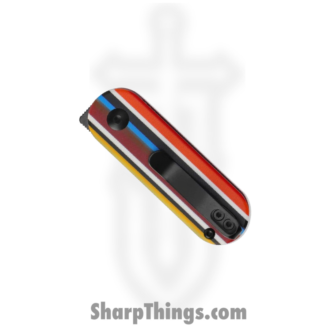 Kizer Cutlery - KIV2583C1 - Mini Bay - Folding Knife - 154CM Black Wharncliffe - Serape Series G10 Overlays - Multi - Image 4