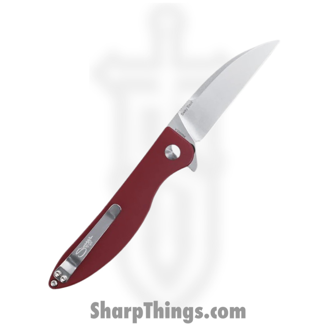 Kizer Cutlery - KIV3566N4 - Sway Back - Folding Knife - N690 Stonewash Wharncliffe - Micarta - Red - Image 2