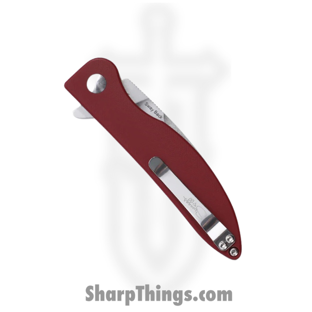 Kizer Cutlery - KIV3566N4 - Sway Back - Folding Knife - N690 Stonewash Wharncliffe - Micarta - Red - Image 4