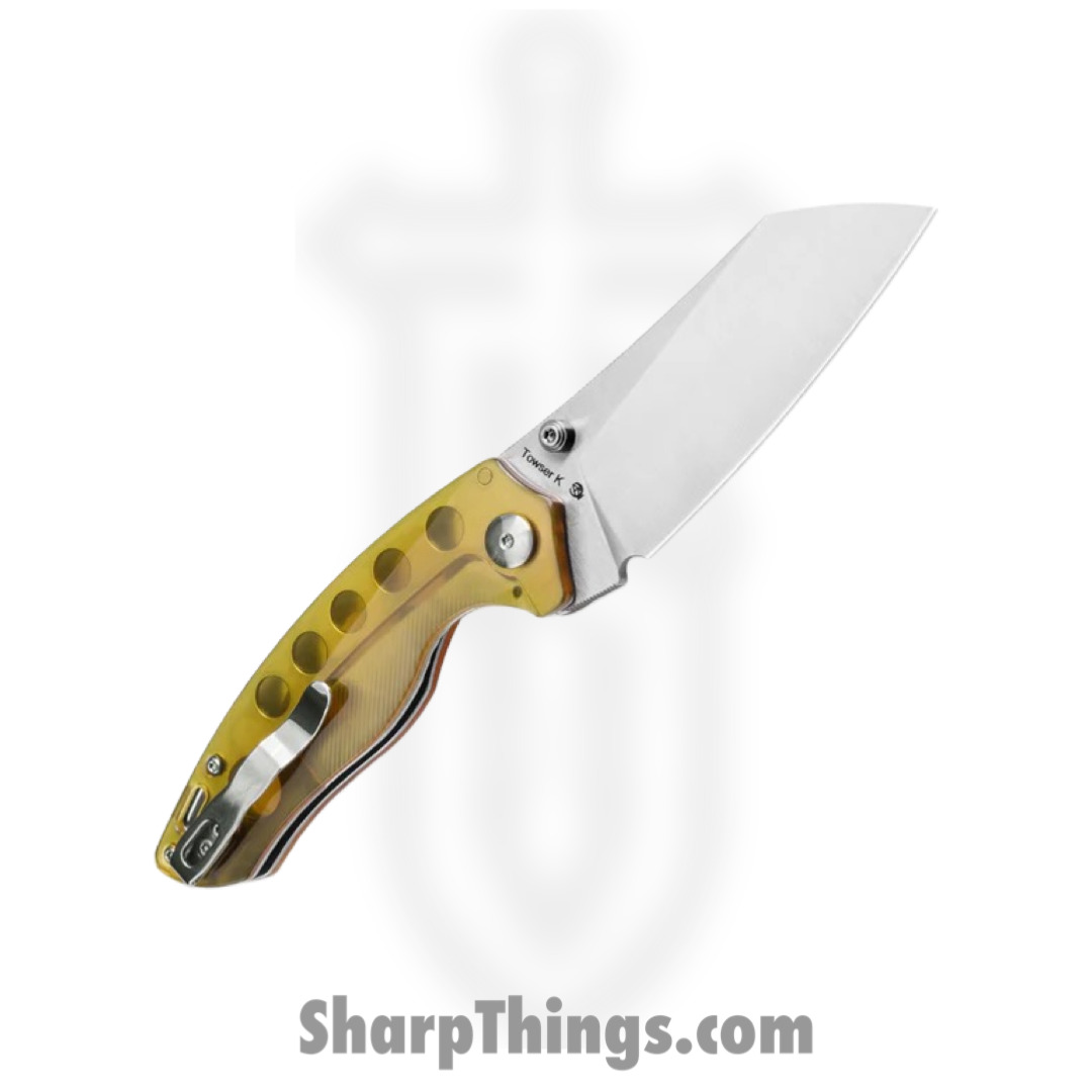 Kizer Cutlery - KIV4593C5 - Towser K - Folding Knife - 154CM Satin Cleaver - PEI - Yellow - Image 2
