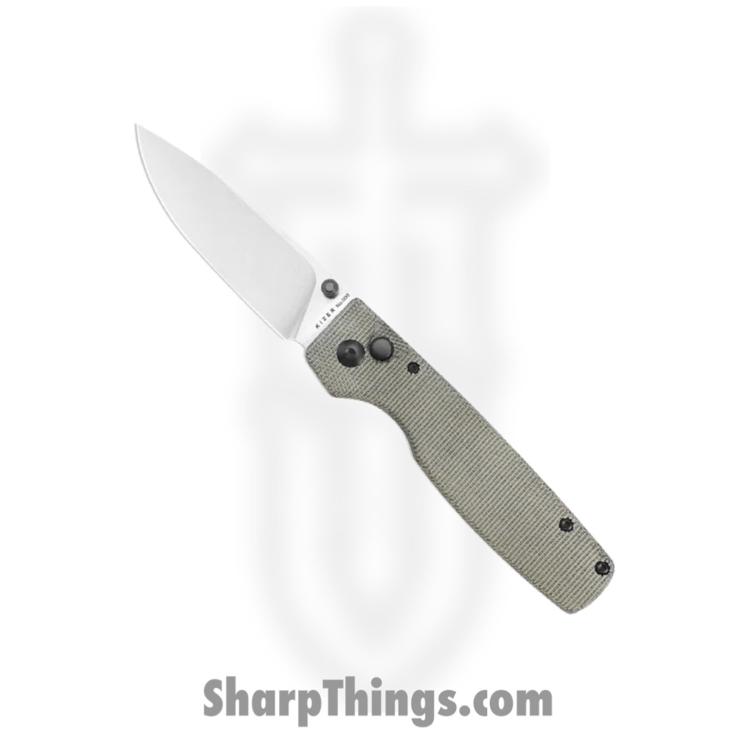 Kizer Cutlery - KIV4605C1 - Original XL - Folding Knife - 154CM Satin Drop Point - Micarta - Green