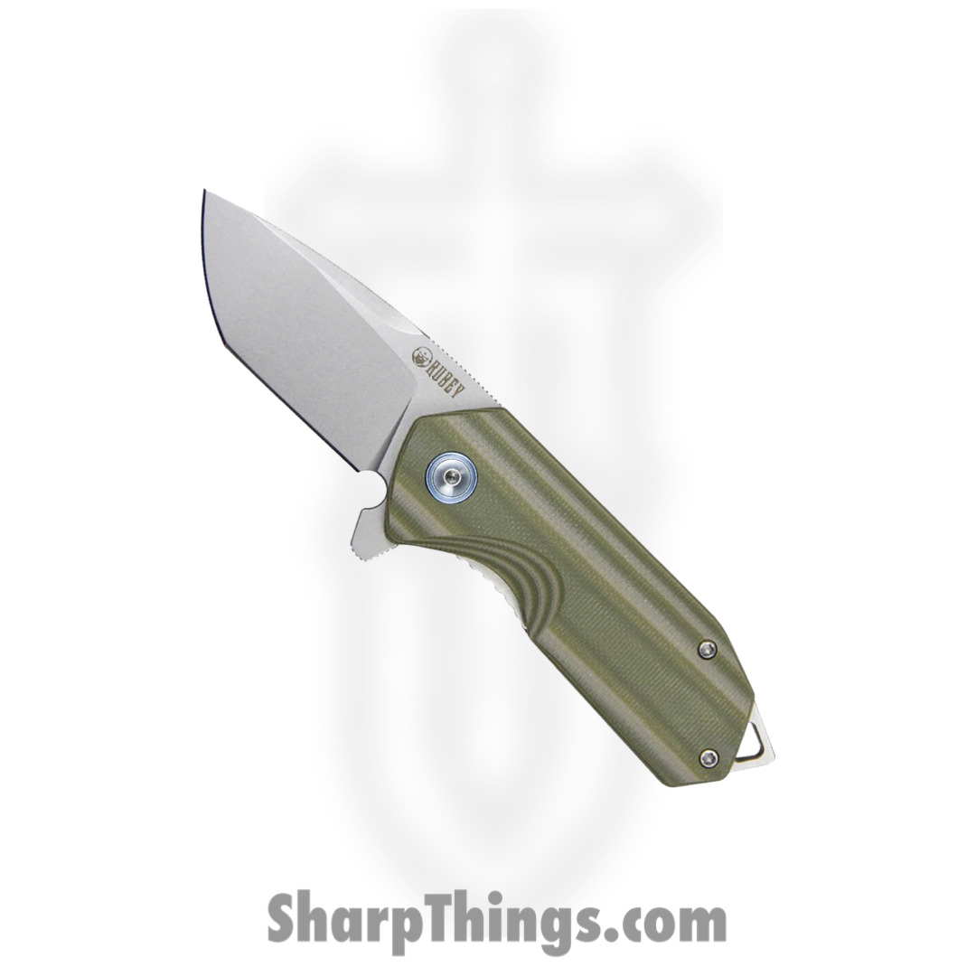 Kubey - KUB203E - Campe Nest - Folding Knife - D2 Sand Blast Tanto - G10 - Green