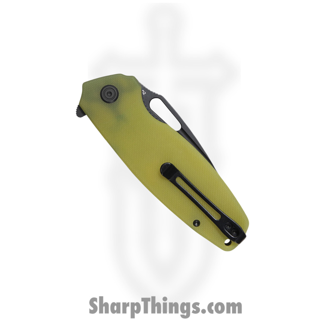 Kubey - KUB322G - Tityus - Folding Knife - D2 Stonewash Coated Drop Point - G10 - Yellow - Image 3