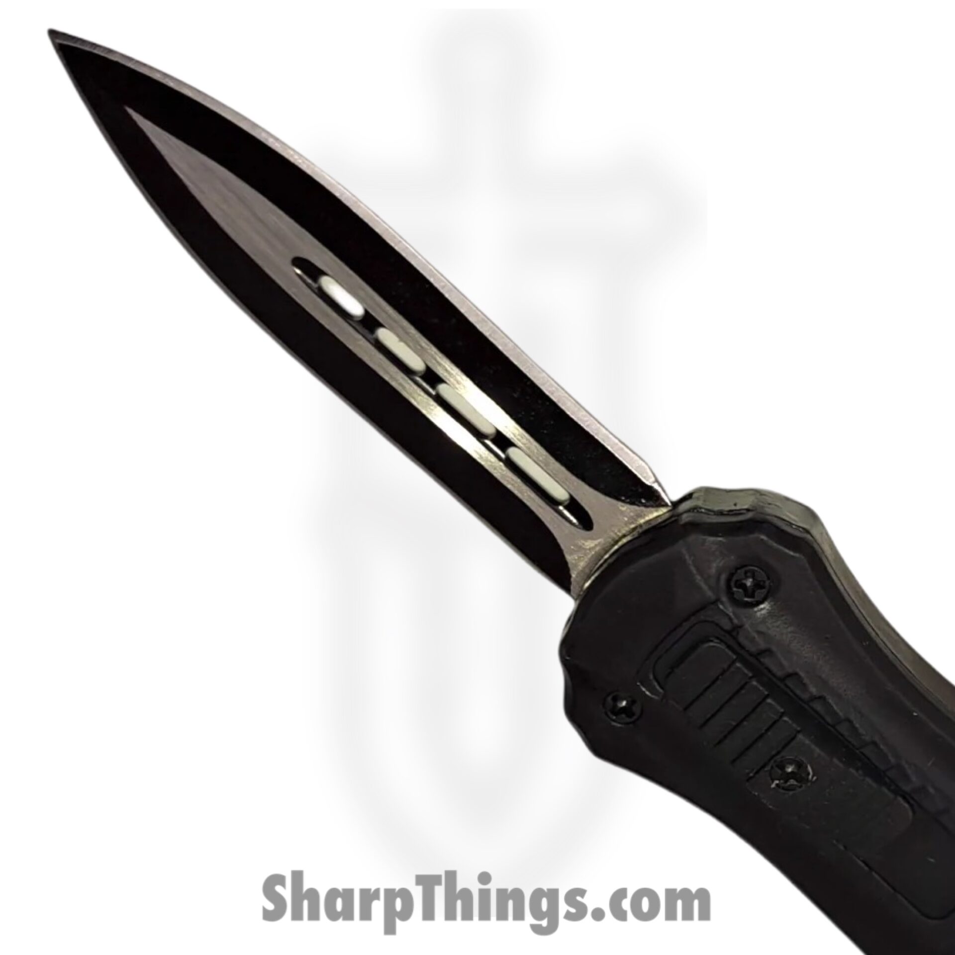 VOC - M-5-BK - Mini Joker - OTF Auto - Stainless Coated Dagger - Steel - Black - Image 4