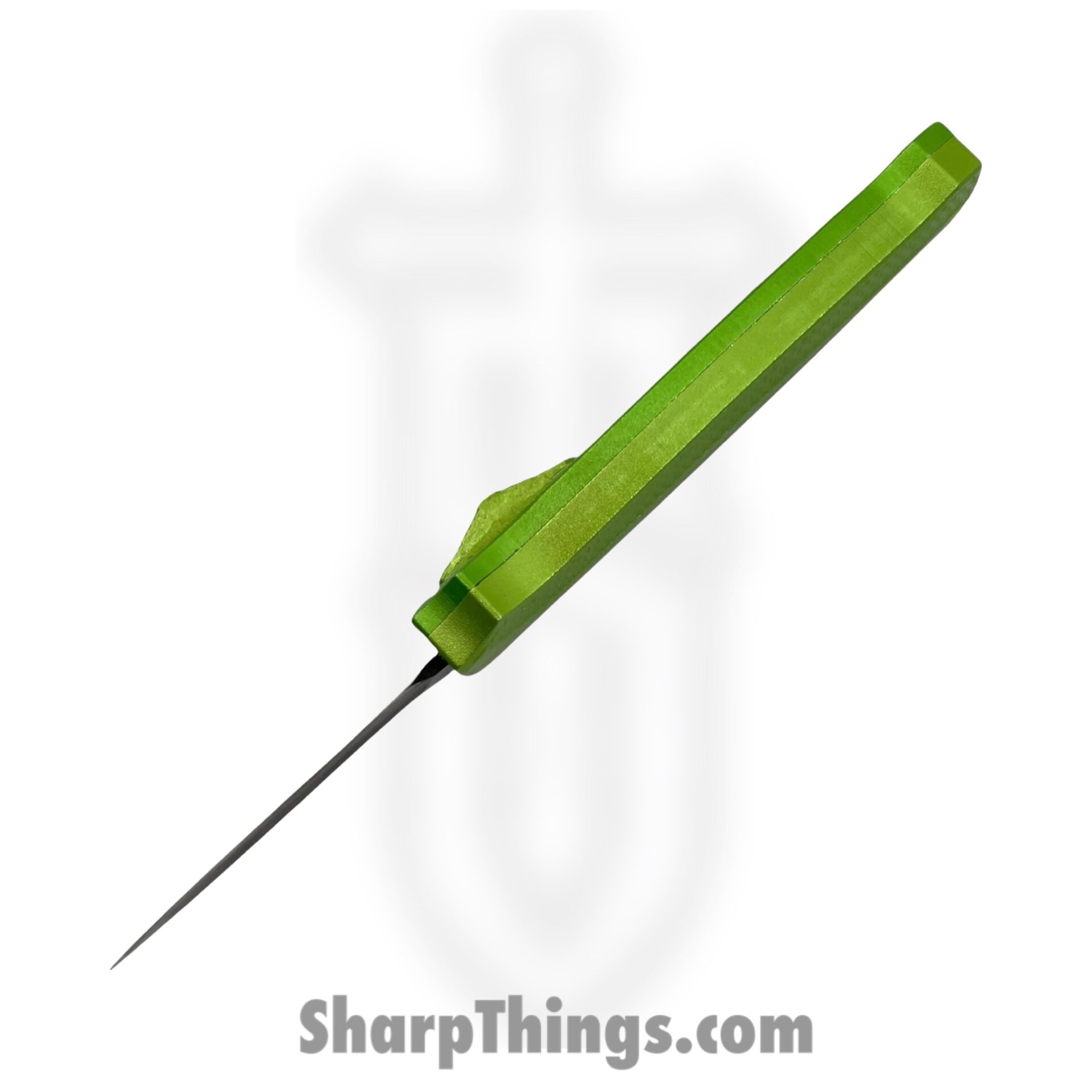 VOC - M-6-GN - Mighty Mini Pocket Knife - OTF Auto - Stainless Coated Dagger - Aluminum - Green - Image 4