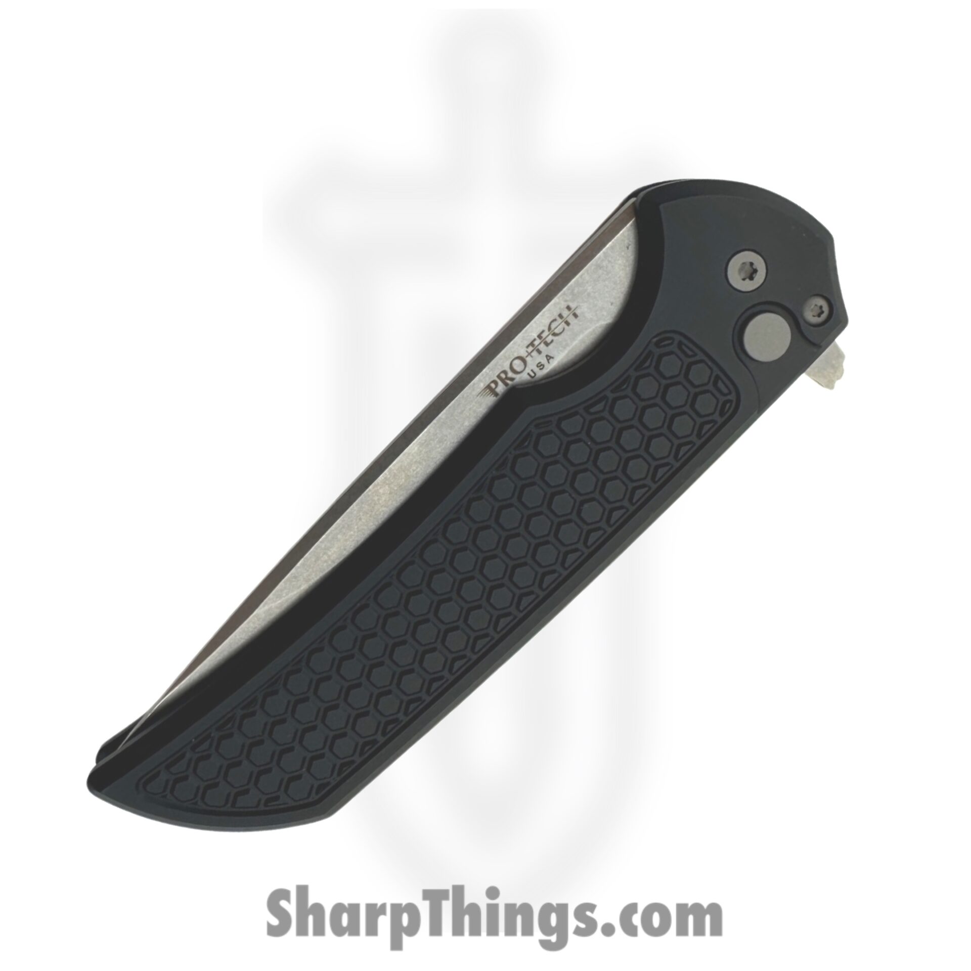 ProTech - MX105 - Mordax - Folding Knife - Magnacut Stonewash Drop Point - 6061-T6 Aluminum Honeycomb Texture - Black - Image 3