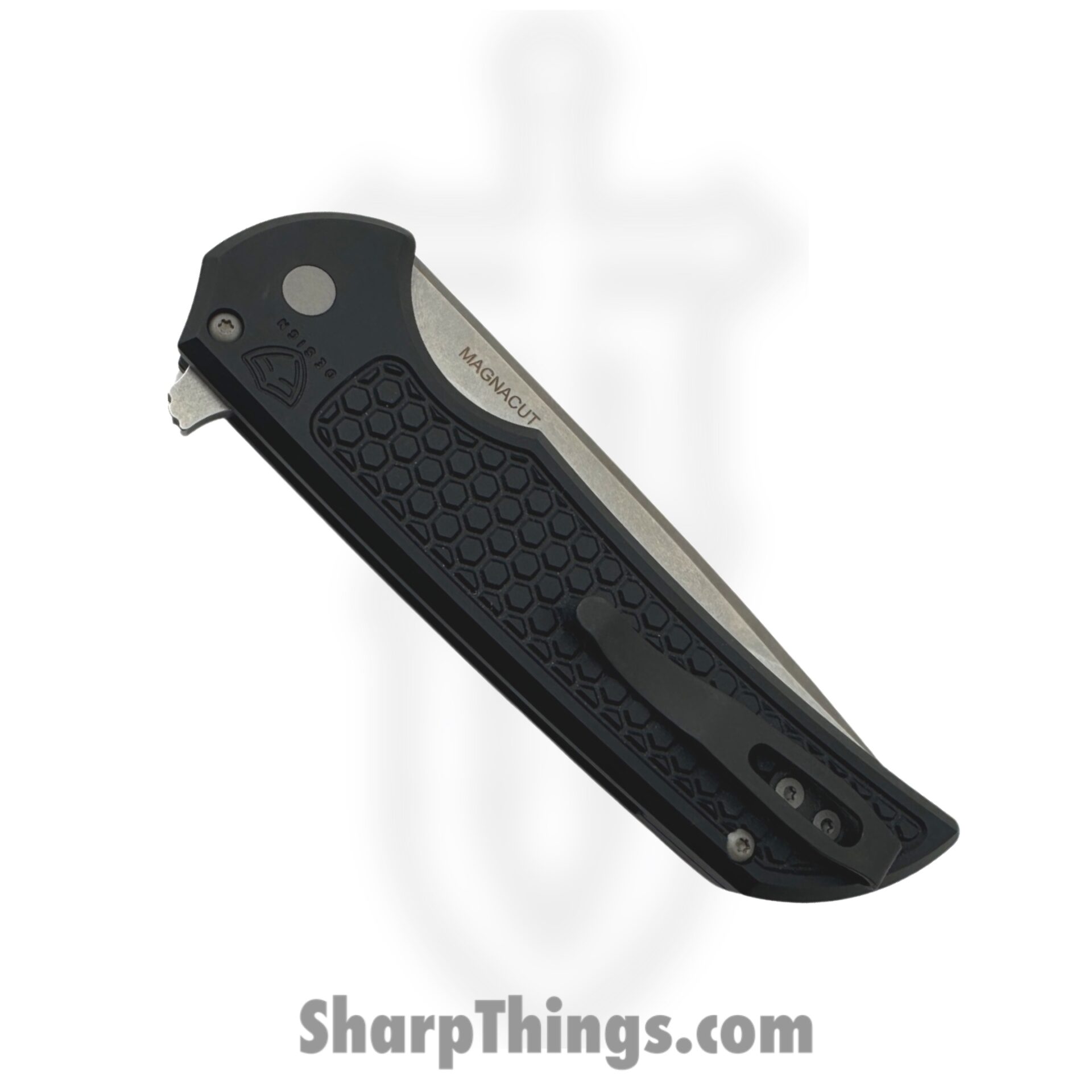 ProTech - MX105 - Mordax - Folding Knife - Magnacut Stonewash Drop Point - 6061-T6 Aluminum Honeycomb Texture - Black - Image 4