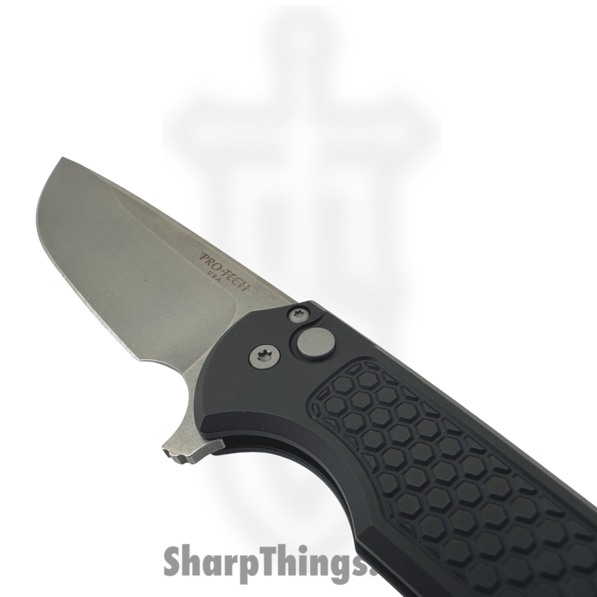 ProTech - MX105 - Mordax - Folding Knife - Magnacut Stonewash Drop Point - 6061-T6 Aluminum Honeycomb Texture - Black - Image 5