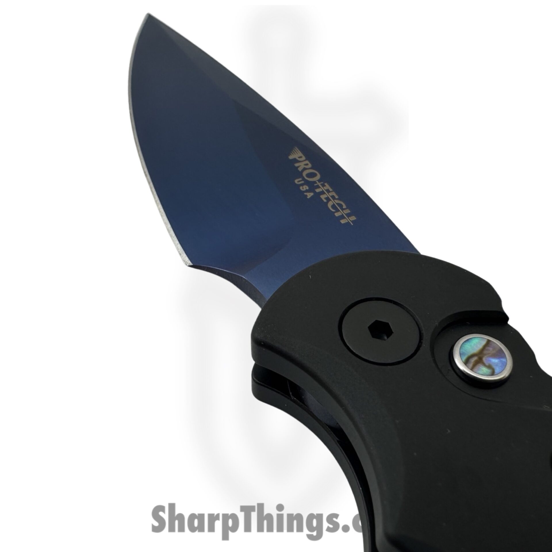 ProTech - T503-SB - Tactical Response 5 - Automatic Knife - 154CM Sapphire Blue Drop Point - 6061-T6 Aluminum - Black - Image 4