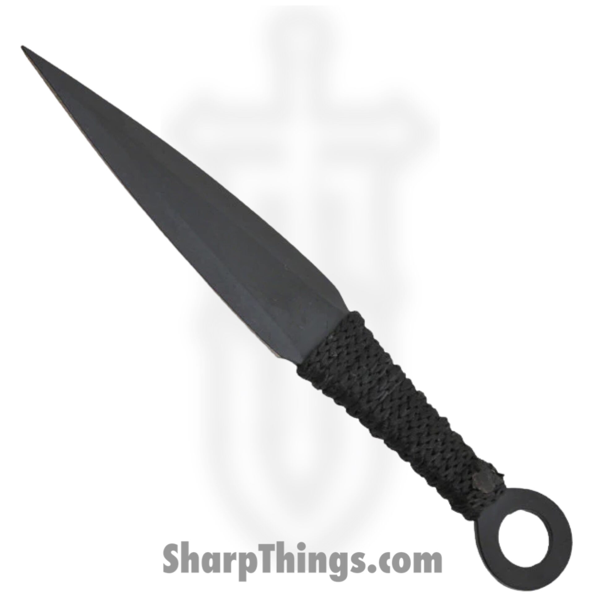 Tiger Throwers - TK-868-6-6-BK - 6 Piece Naruto Kunai Anime Throwing Knife Set - Fixed Blade Knife - Naruto Black Dagger - Paracord Steel - Black - Image 2