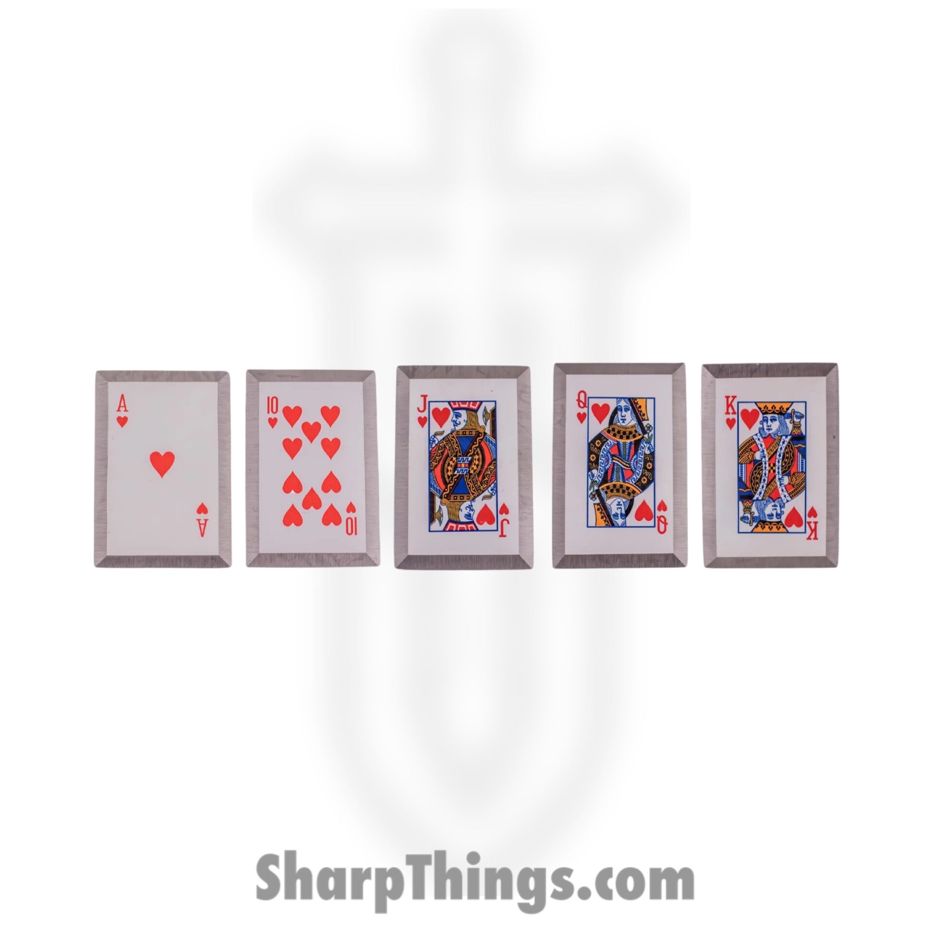 TS-9105 - Royal Flush Red 5 Piece Throwing Card Set - Red