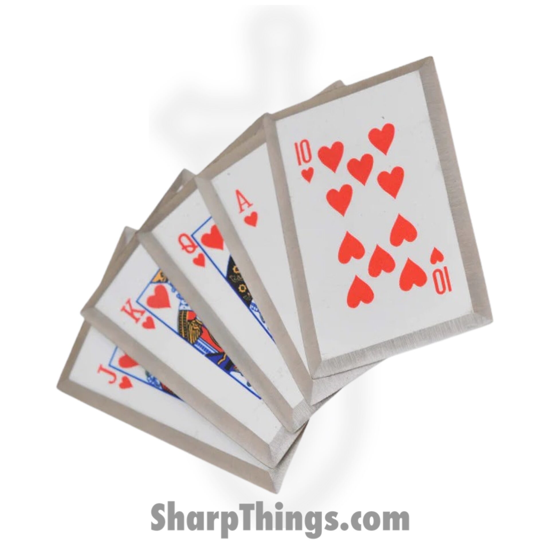 TS-9105 - Royal Flush Red 5 Piece Throwing Card Set - Red - Image 4