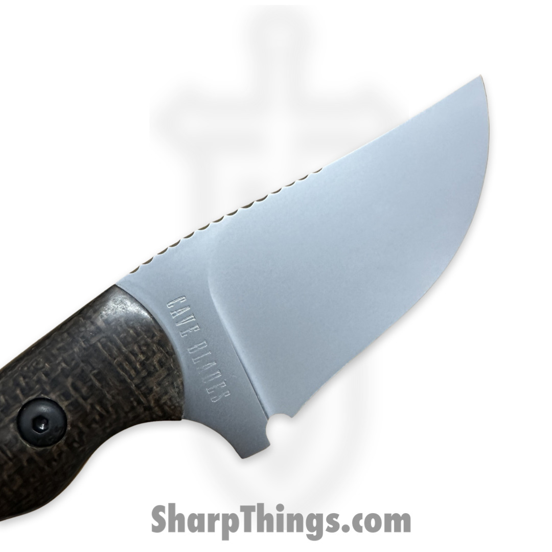 Cave Blades - CBSamBW1029a - Samaritan BW - Fixed Blade Knife - CPM154 Bead Blast Bowie - Burlap Micarta - Brown - Image 3