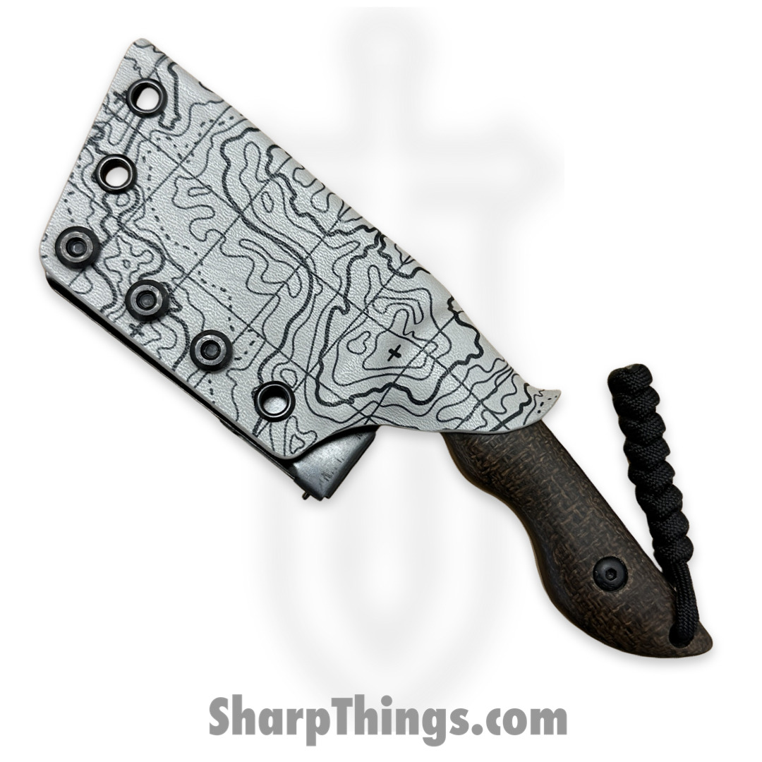 Cave Blades - CBSamBW1029a - Samaritan BW - Fixed Blade Knife - CPM154 Bead Blast Bowie - Burlap Micarta - Brown - Image 5