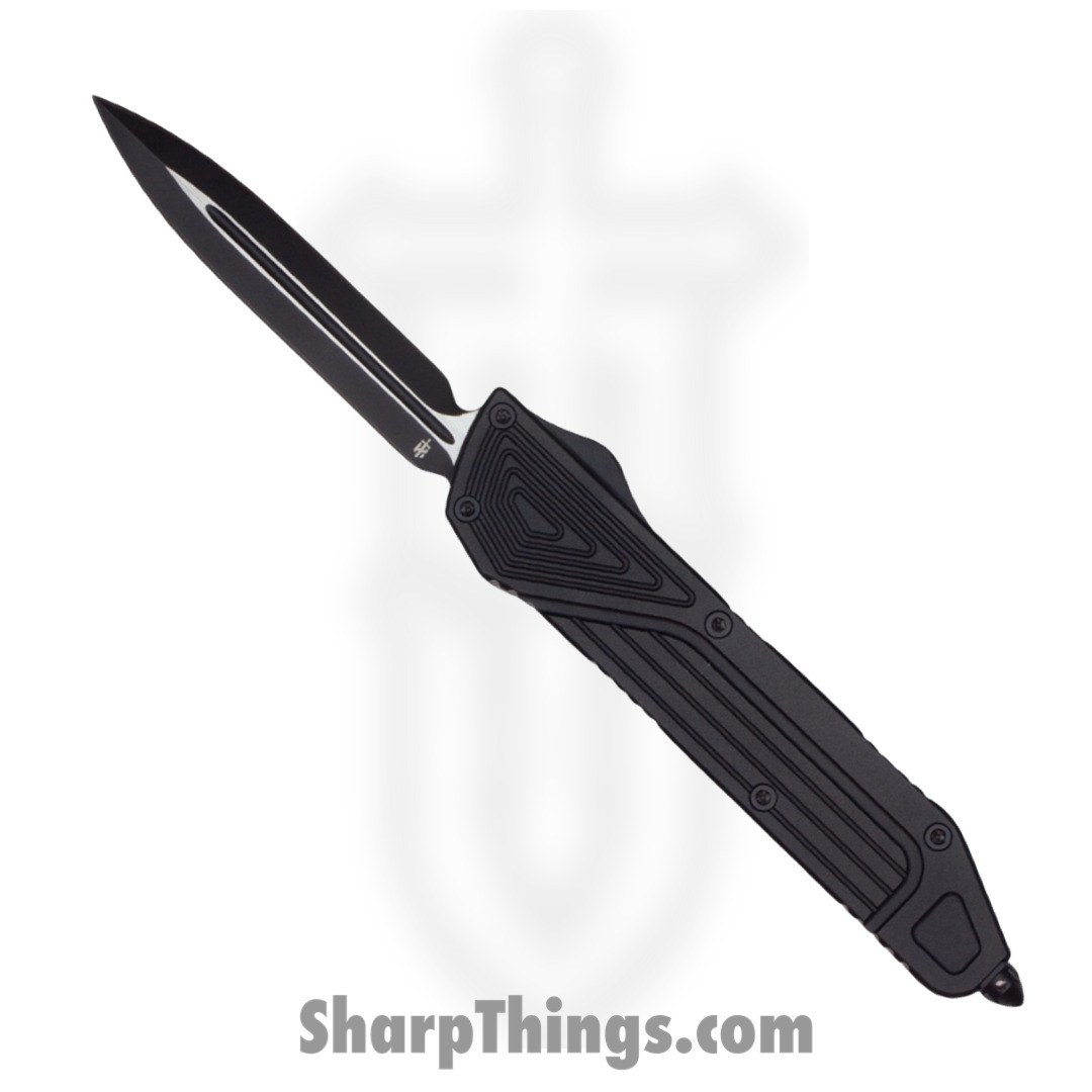 TakCom - Chimera_BK_DE_DLC2 - Chimera - OTF Auto - 154CM Two Tone Spear Point - 6061-T6 Aluminum - Black
