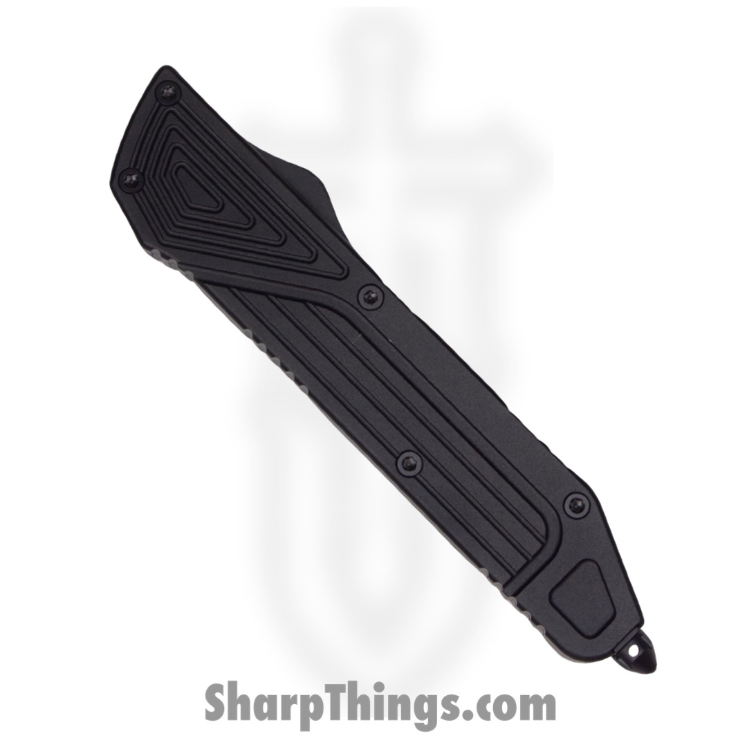 TakCom - Chimera_BK_DE_DLC2 - Chimera - OTF Auto - 154CM Two Tone Spear Point - 6061-T6 Aluminum - Black - Image 3