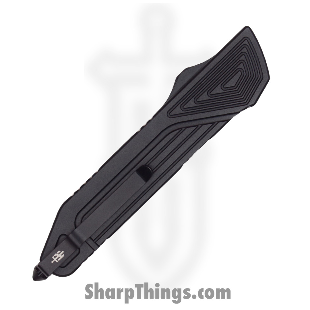 TakCom - Chimera_BK_DE_DLC2 - Chimera - OTF Auto - 154CM Two Tone Spear Point - 6061-T6 Aluminum - Black - Image 4