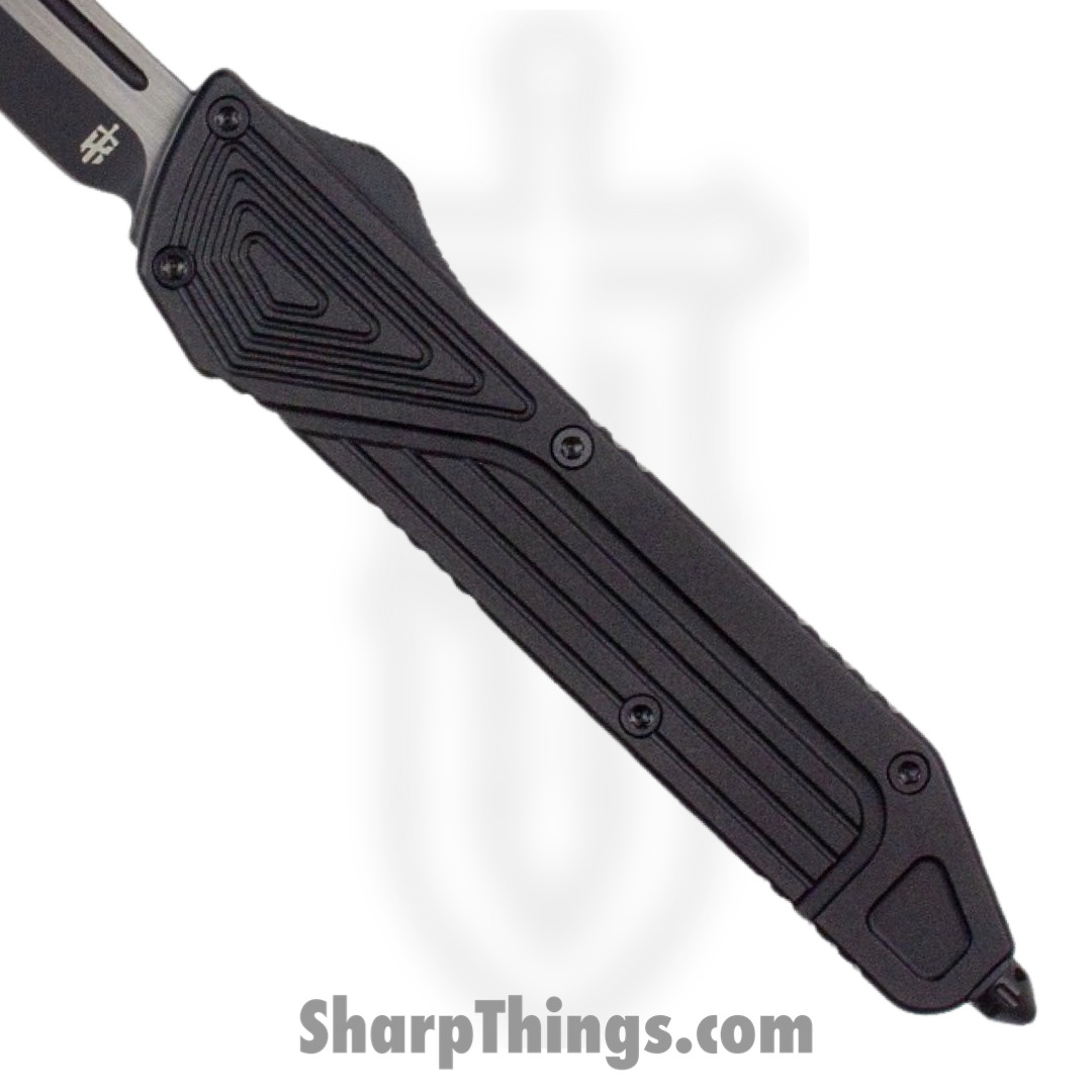 TakCom - Chimera_BK_W_DLC2 - Chimera - OTF Auto - 154CM Satin Two Tone Wharncliffe - 6061-T6 Aluminum - Black - Image 3