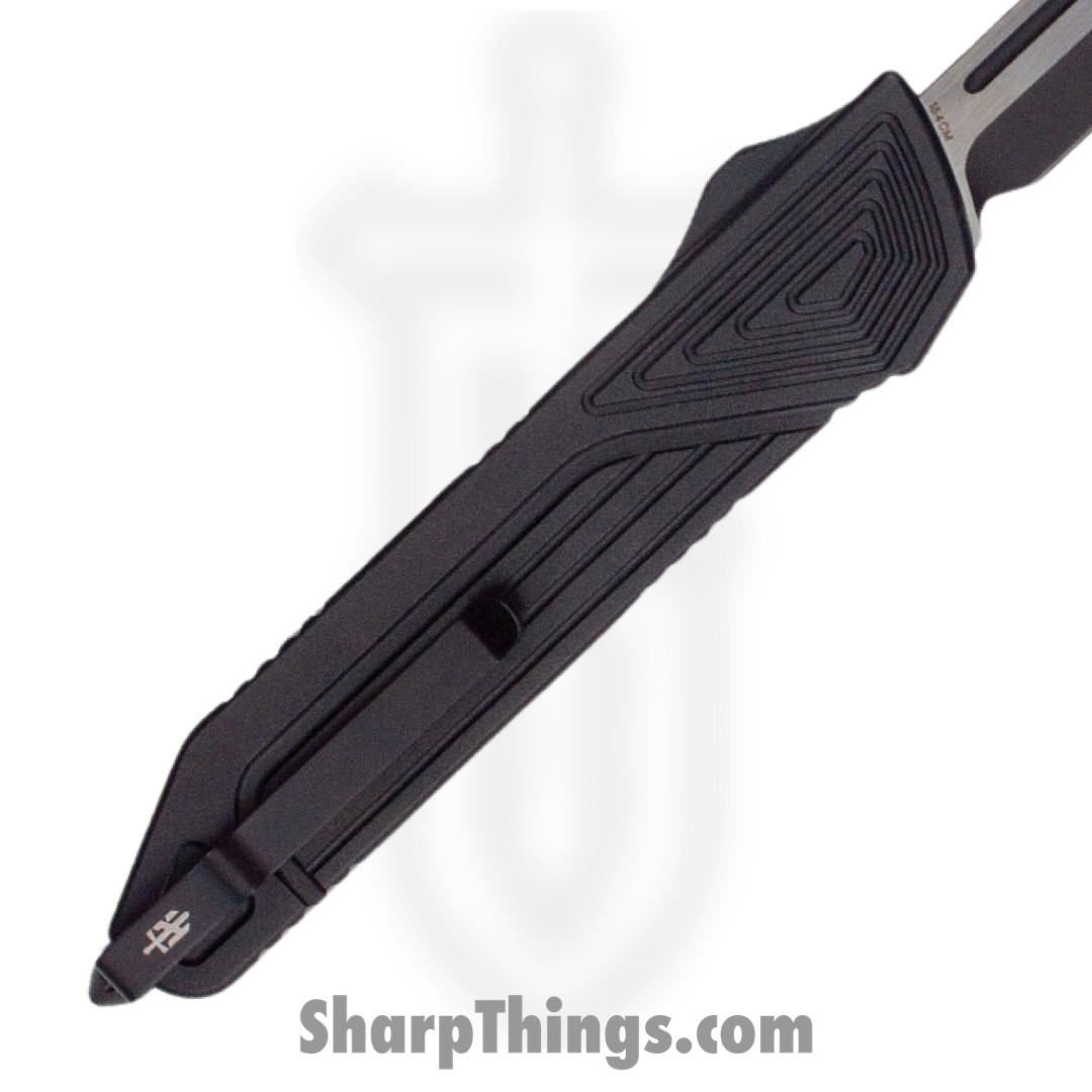 TakCom - Chimera_BK_W_DLC2 - Chimera - OTF Auto - 154CM Satin Two Tone Wharncliffe - 6061-T6 Aluminum - Black - Image 4