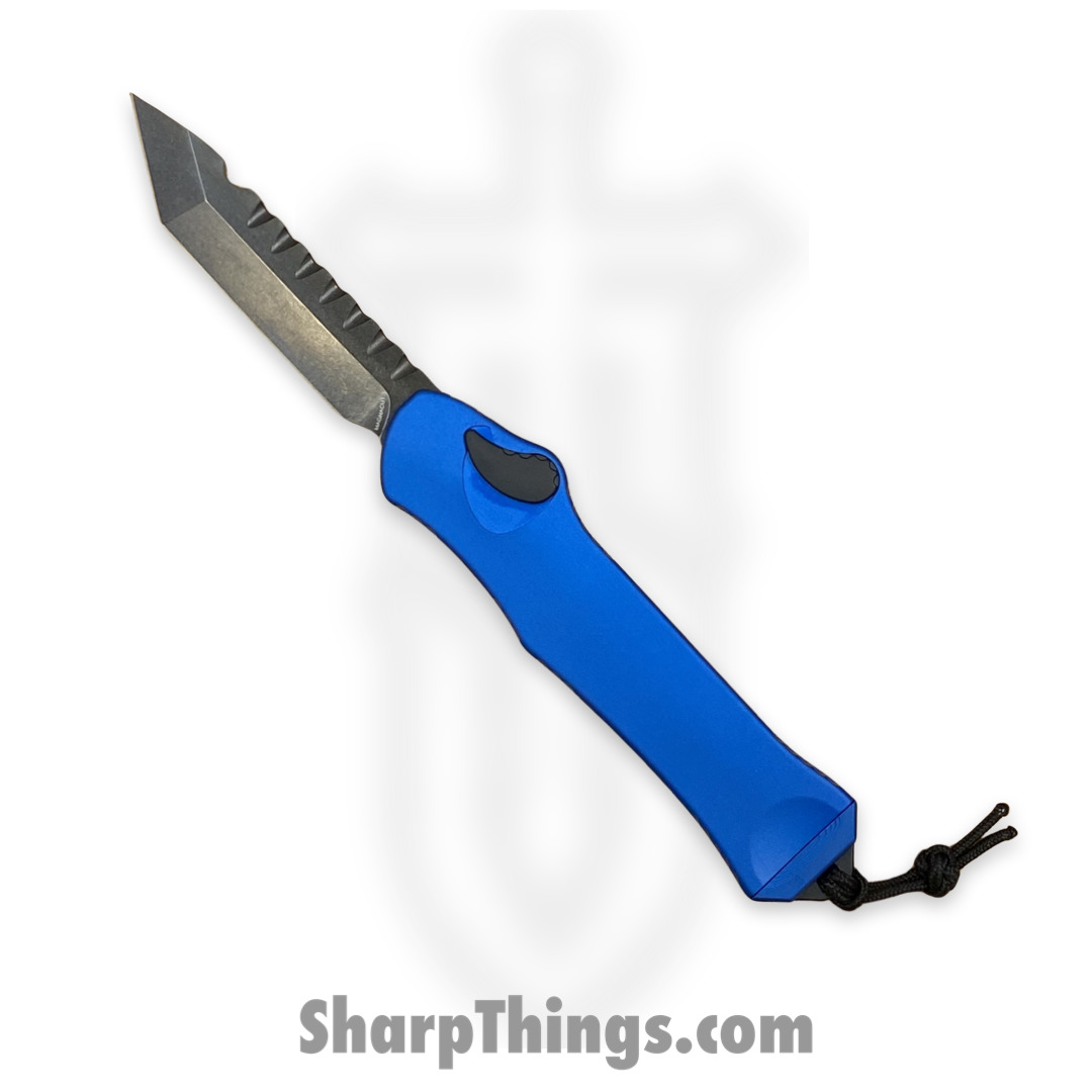 Heretic Knives - H006-6A-BLU - Hydra - OTF Auto - Magnacut DLC Tanto - Aluminum - Blue