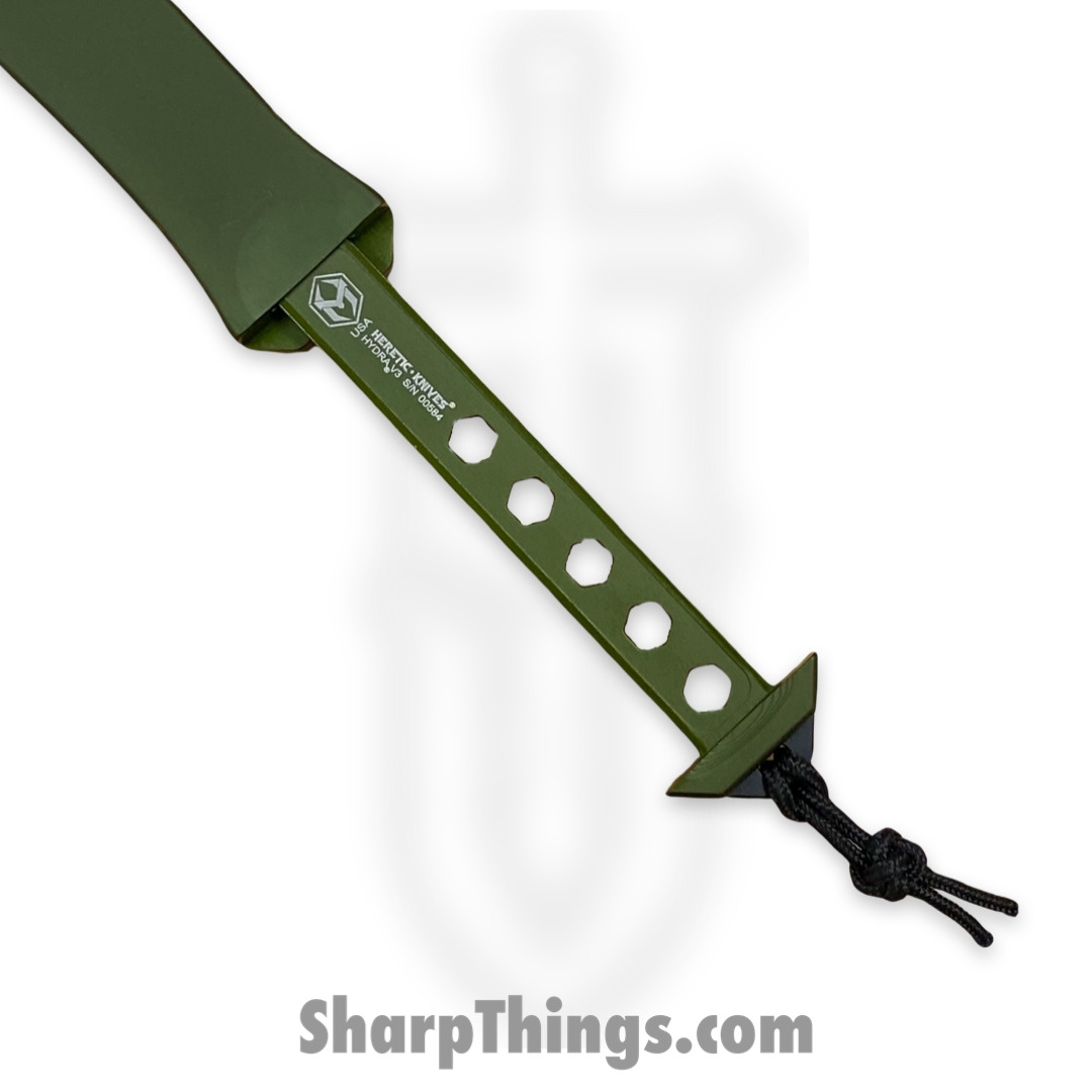Heretic Knives - H006-6A-GRN - Hydra - OTF Auto - Magnacut DLC Tanto - Aluminum - Green - Image 3
