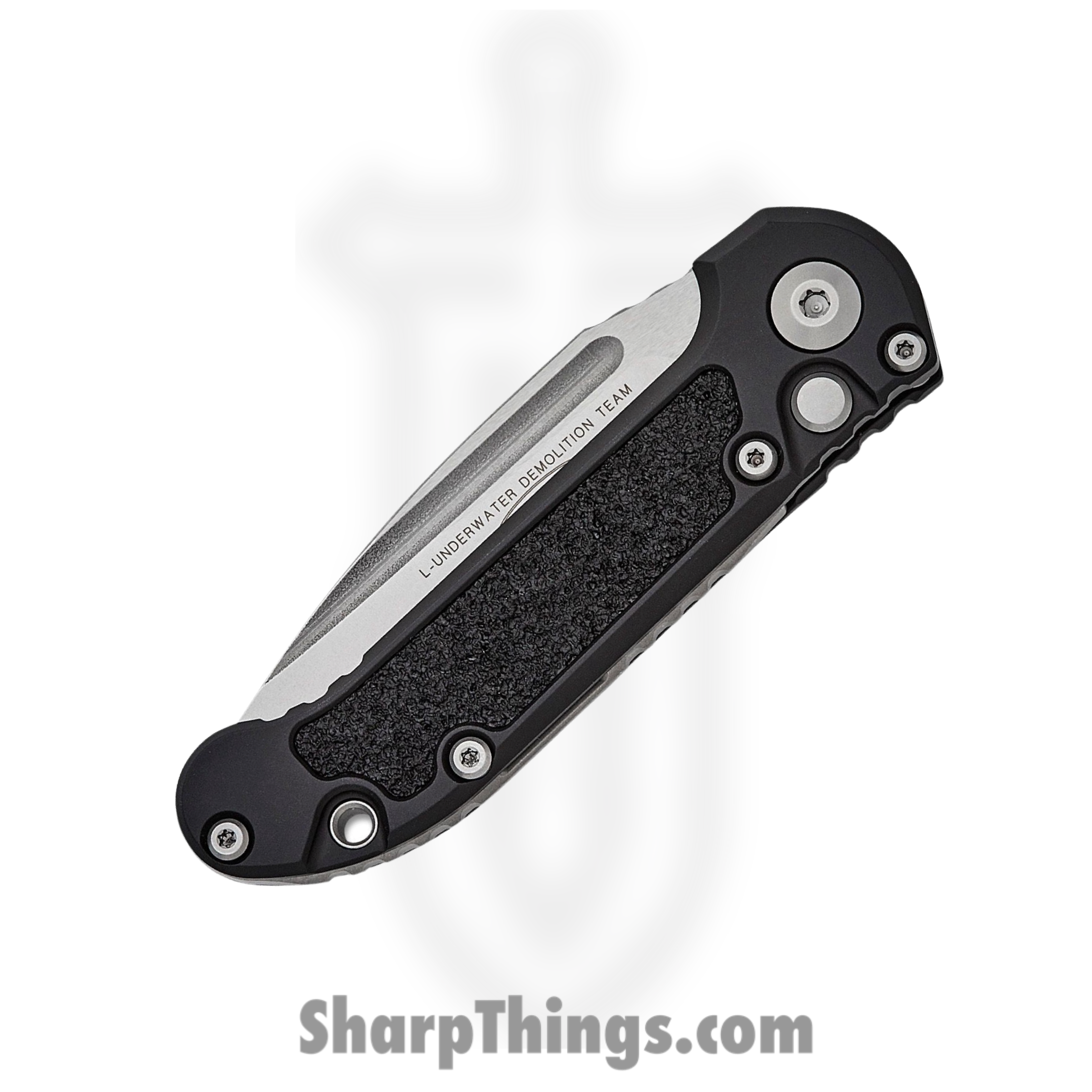Microtech - 1135-10 - 2023 Ludt Gen III - Automatic Knife - M390MK Stonewash Drop Point - Aluminum with 3M Traction Tape Inserts - Black - Image 3