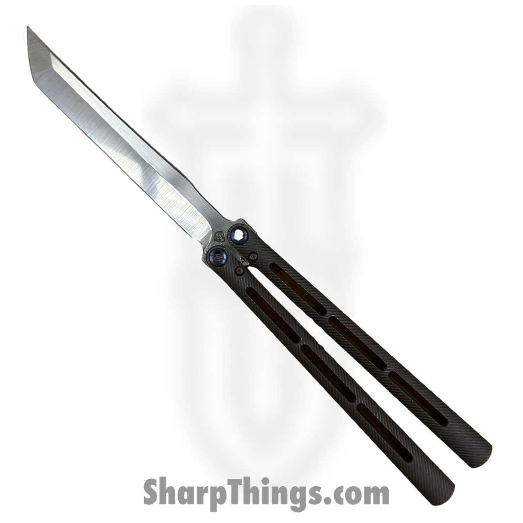Medford Knife and Tool - MK2164TT-38A3-TFQE-Q4 - Viceroy - Balisong - s45vn Tumbled Tanto - Titanium - Violet