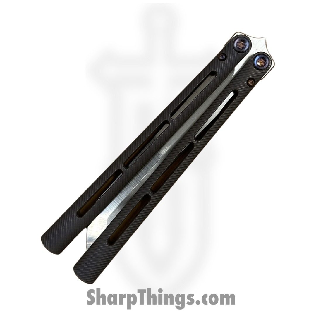 Medford Knife and Tool - MK2164TT-38A3-TFQE-Q4 - Viceroy - Balisong - s45vn Tumbled Tanto - Titanium - Violet - Image 5