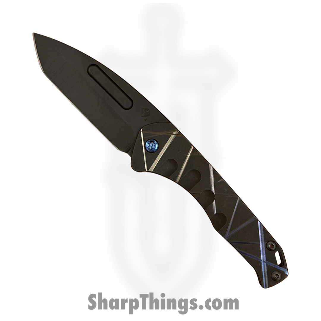 Medford Knife and Tool - MK2084PT-30OV-T2CP-Q4 - Prae Slim - Folding Knife - s45vn DLC Tanto - Titanium - "Laser Tag"