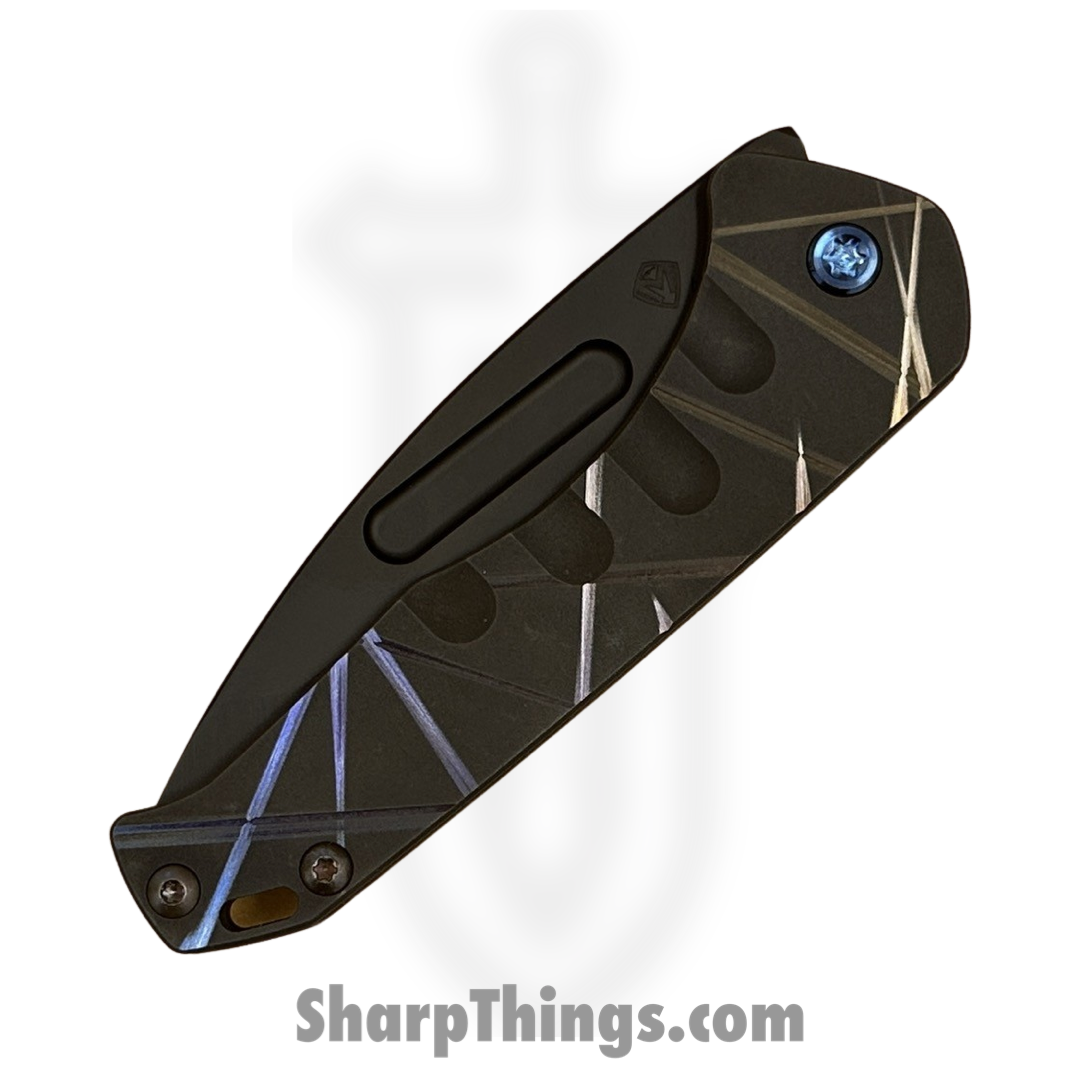 Medford Knife and Tool - MK2084PT-30OV-T2CP-Q4 - Prae Slim - Folding Knife - s45vn DLC Tanto - Titanium - "Laser Tag" - Image 3