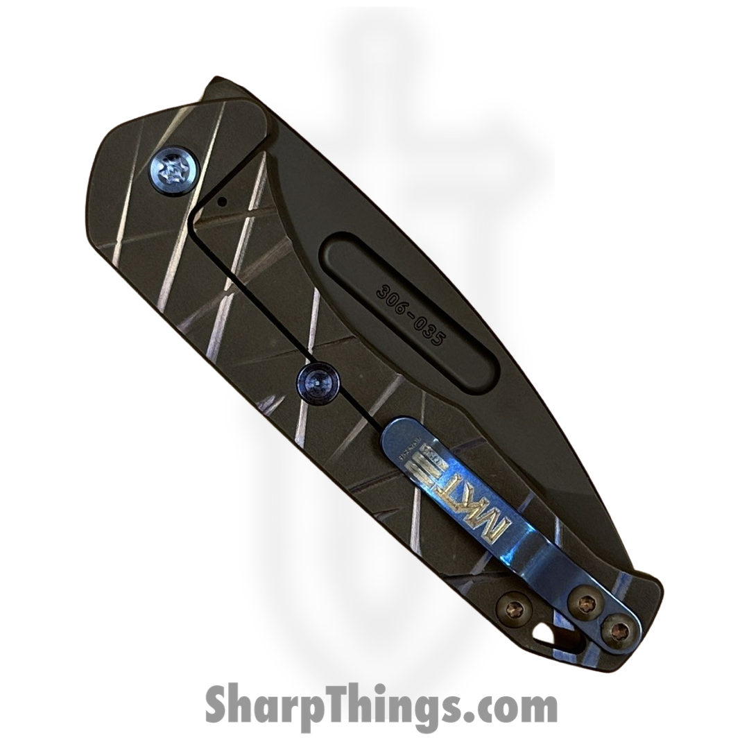 Medford Knife and Tool - MK2084PT-30OV-T2CP-Q4 - Prae Slim - Folding Knife - s45vn DLC Tanto - Titanium - "Laser Tag" - Image 4