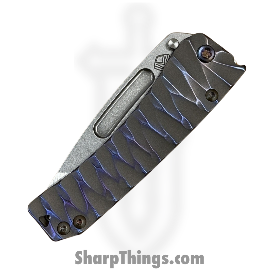 Medford Knife and Tool - MK2014TT-01TM-TFCT-Q4 - Slim Midi - Folding Knife - s45vn Tumbled Tanto - Titanium - "Predator" - Image 3