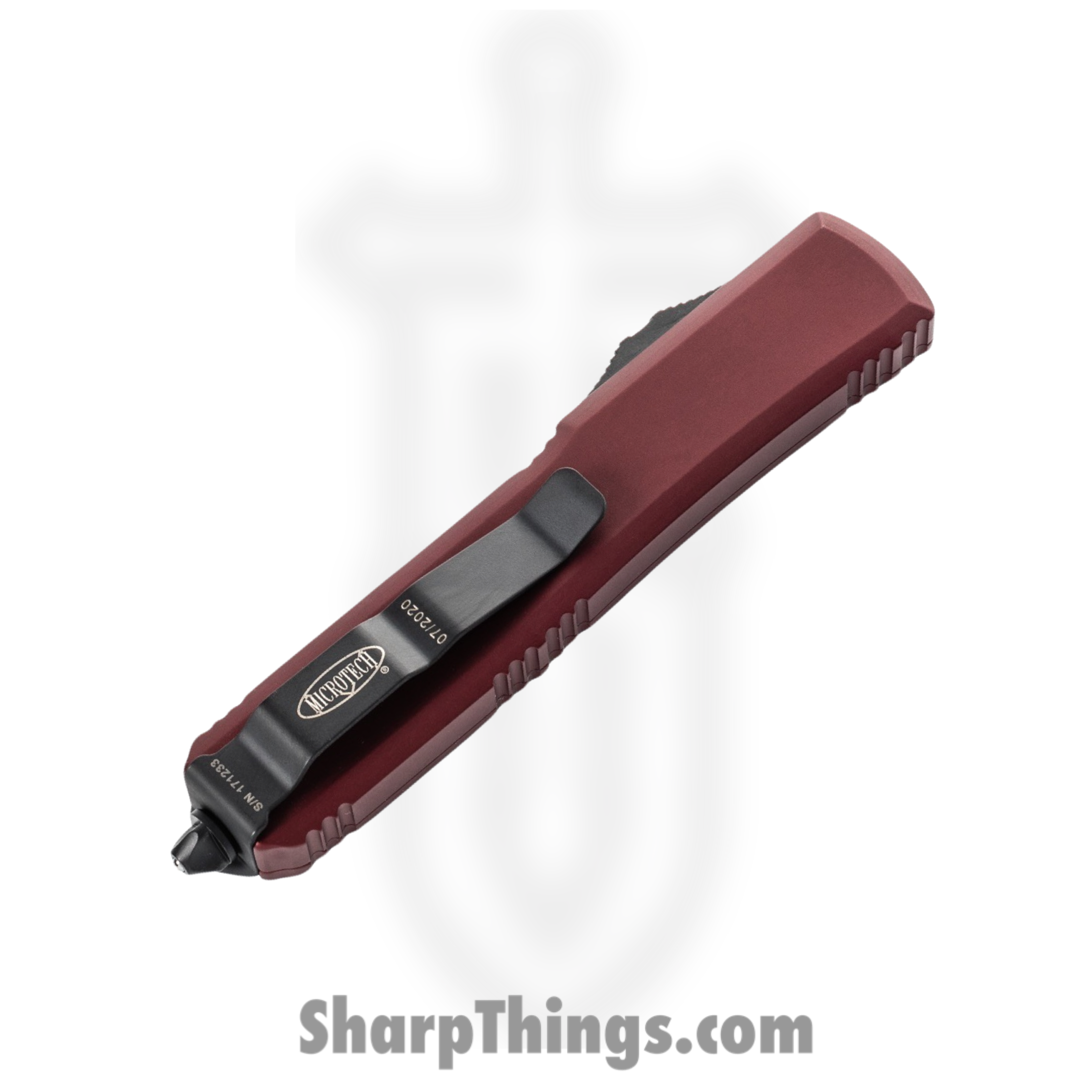 Microtech - 121-2MR - Ultratech P/S - OTF Auto - Black Drop Point - 6061-T6 Aluminum - Merlot Red - Image 4