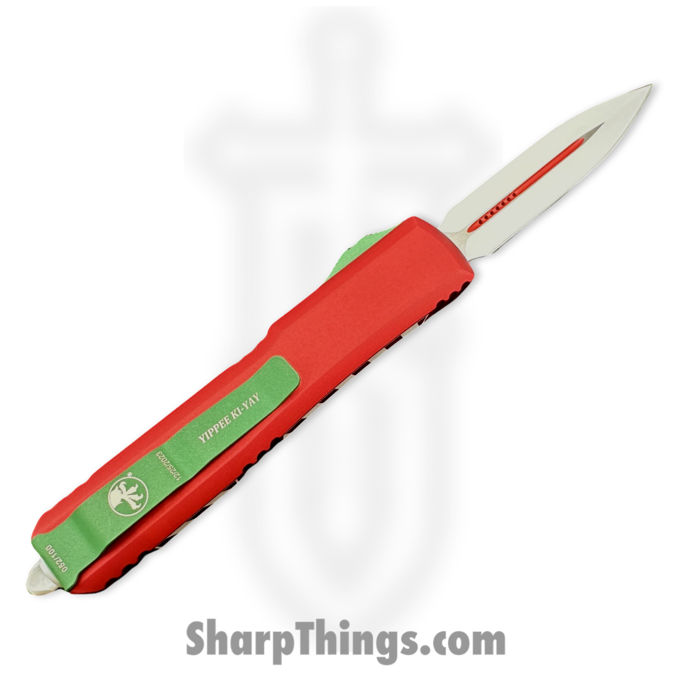Microtech - 122-1CMAS - Ultratech Candycane - OTF Auto - 122-1CMAS Ultratech Candycane OTF Auto - 6061-T6 Aliminum - Red/Green/White - Image 2